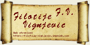 Filotije Vignjević vizit kartica